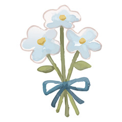 Soft Gift Moments – White Flower Bouquet (Watercolor Vector)