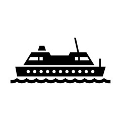 Obraz premium cruise ship glyph icon. luxury ship illustration.