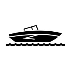 motorboat glyph icon. watercraft illustration.