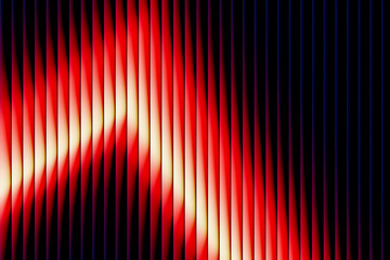 Vibrant abstract background with dynamic vertical red and black stripes and a glowing, wavy light effect, creating a modern visual design