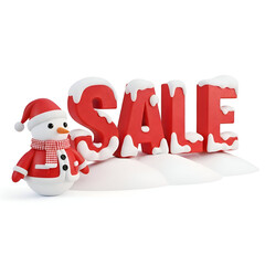 Adorable snowman promoting a winter sale with festive cheer and playful charm, perfect for holiday marketing campaigns and seasonal promotions