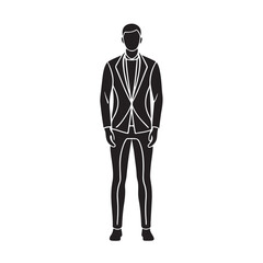 Formal Man in Suit Silhouette Graphic