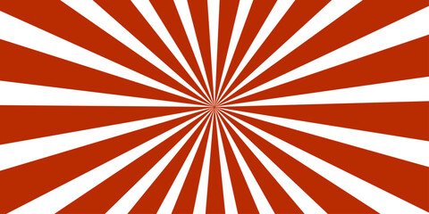 Retro grunge sunburst with red rays and swirl pattern vintage design illustration backdrop