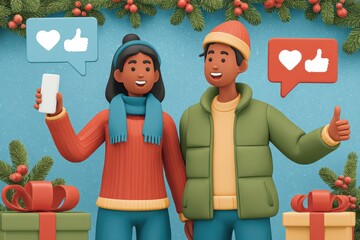 Eye-catching social media stories with vibrant visuals and playful animations, highlighting limited-time holiday sales and customer testimonials