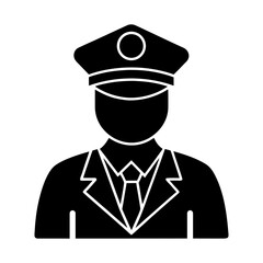 Police Officer Icon on White Background.