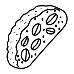 Cozy Christmas dessert loaf illustration with festive fruit pieces hand drawn winter holiday bakery art perfect for seasonal cards menus packaging and crafts