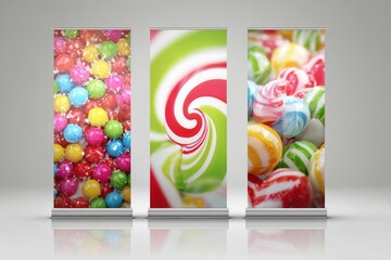 Bright, festive banners showcasing holiday promotions, with cheerful colors and dynamic layouts, capturing the excitement of seasonal shopping