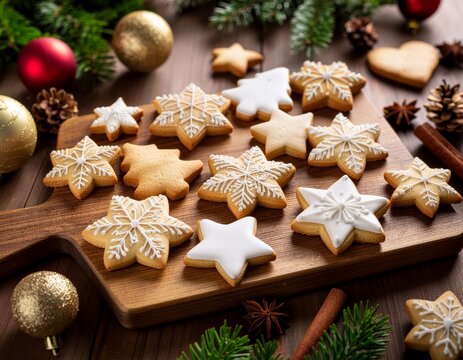 christmas cookies and christmas decorations