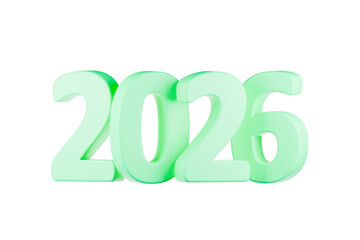 The number 2026 is displayed in large, green, three-dimensional characters.