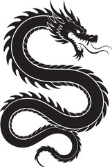 Majestic Black Dragon Silhouette: Power, Strength, and Oriental Symbolism