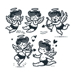 Children's line scribble of playful