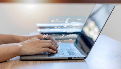 Streamline workflow with modern laptop task management digital interface for increased productivity and efficiency in business and personal life