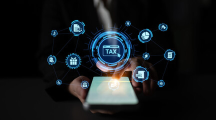Concept of tax and financial management ensures compliance. This system streamlines tax processes, enhancing financial management for individuals and businesses alike. Entice