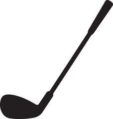 Close up of iron or wedge golf club flat vector icon for sports apps and websites