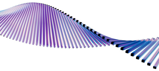 Stylish translucent glass strips forming a sweeping curved wave in vivid violet-blue hues. Perfect for premium branding, UI design, tech themes, corporate graphics, and artistic compositions.