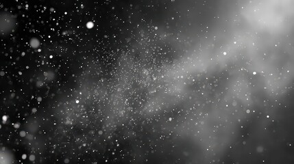 Ethereal White Particles Floating in a Dark Abstract Cloud with Bokeh Effect for Motion Graphics and Compositing Element Background