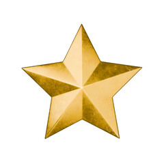golden star on a wooden background.