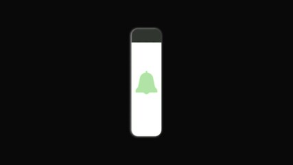 Bell Icon on a Vertical Volume Slider Against animated Black Background notification sound. Glowing bell icon on vertical slider, animated sound interface, notification alert, and audio control symbol - Powered by Adobe