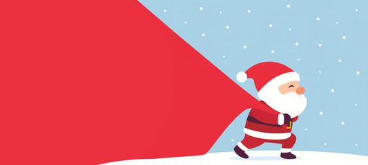 santa claus holding a blank sign