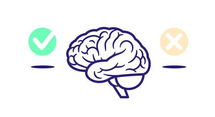 Boost your brainpower with smart choices and accurate decisions for success in life and business, illustrated with positive and negative feedback