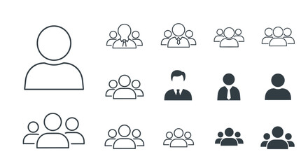 Teamwork icons showcase diverse business people ideal for websites apps and presentations needing modern visuals of collaboration and leadership, Generative AI*