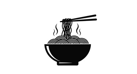Delicious steaming noodles served in a bowl with chopsticks perfect for restaurant menus or food blogs creating an appetite-whetting visual experience, Generative AI*