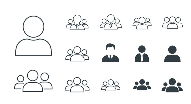 Teamwork icons showcase diverse business people ideal for websites apps and presentations needing modern visuals of collaboration and leadership, Generative AI*