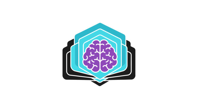 Modern brain icon represents intelligence, knowledge, and innovation for tech startups, education, and healthcare branding solutions