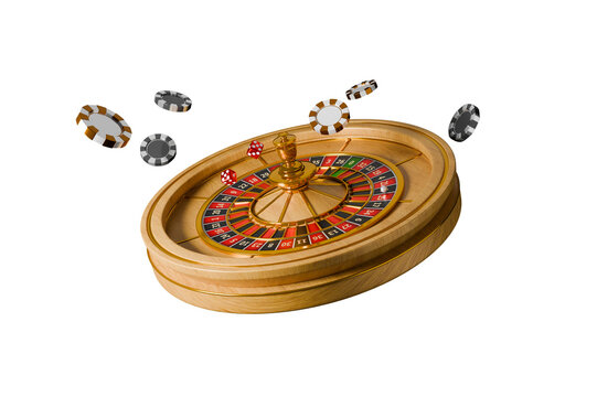  3D rendering of a casino roulette table's central spinning mechanism