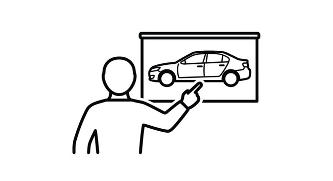 Automotive design presentation outlining new car features ideal for sales training or engineering review showcasing innovation and modern design elements, Generative AI*