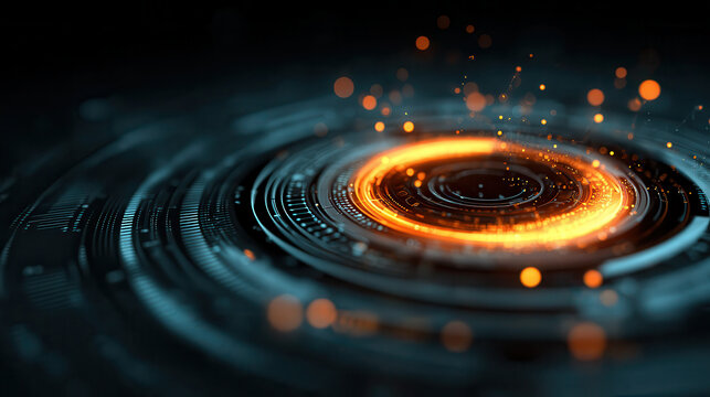 Glowing orange energy vortex with sparks on dark textured background