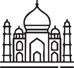 Taj Mahal Icon Vector Illustration
