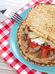 a greek-style club sandwich