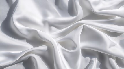 Obraz premium Elegant White Silk Fabric with Soft Folds in Sunlight Illuminating Subtle Texture