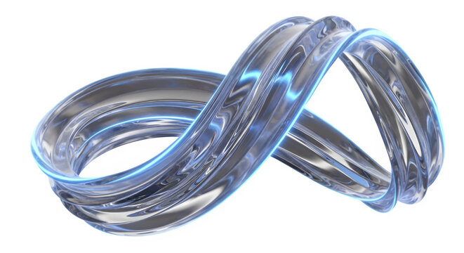 Abstract infinity symbol with light effect isolated on transparent background