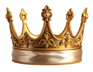  Royal Decor Element with Beige Ribbon, Transparent Background.