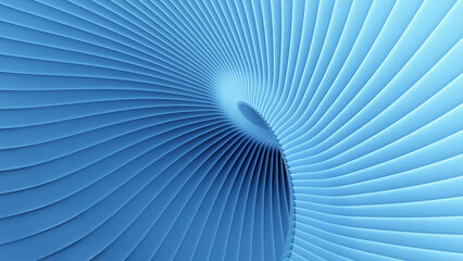 Naklejka premium Wavy 3D abstract background, blue spiral abstract stripes pattern.