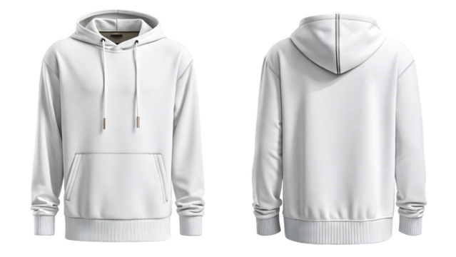 Clean white hoodie mockup for apparel design use