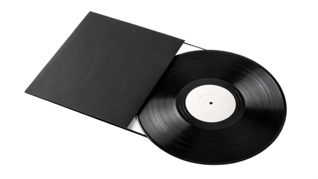 Classic vinyl record album with blank cover sleeve