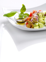 greek salad in a modern style