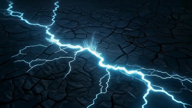 A powerful glowing crack spreads across a textured surface, forming an intense energetic visual perfect for sci-fi concepts, technology branding, action scenes