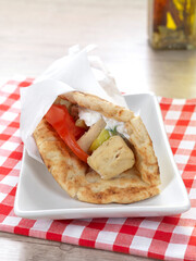 souvlaki in a plate