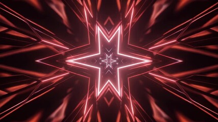 A glowing neon star bursts outward with radiant symmetry, creating a powerful futuristic visual ideal for sci-fi themes, energetic abstract projects and modern digital design animations. - Powered by Adobe