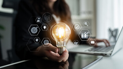 Business teamwork system showing digital communication and performance tracking. Teamwork improves...