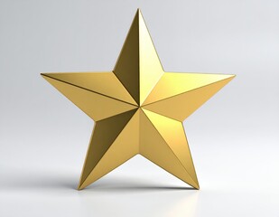 Fototapeta premium Shining Golden Star on White Background Representing Excellence and Success.