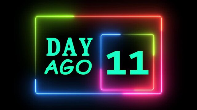 Day 11 ago colorful neon glowing animation