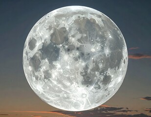 Stunning Full Moon Illuminates the Night Sky with Craters and Lunar Features Clearly Visible.