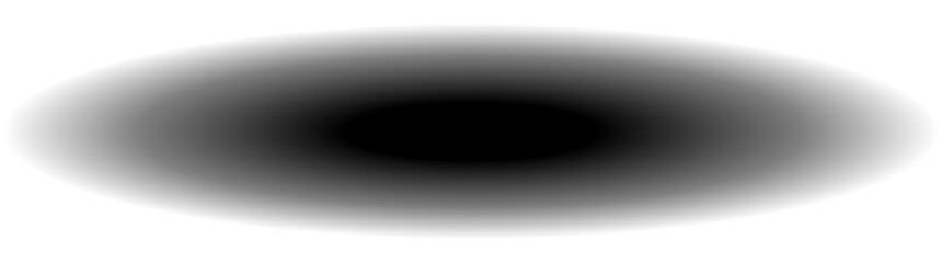 Soft horizontal shadow isolated on transparent background