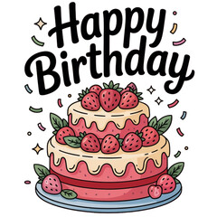 happy birthday card with cake