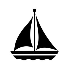 Sailboat Icon on White Background.